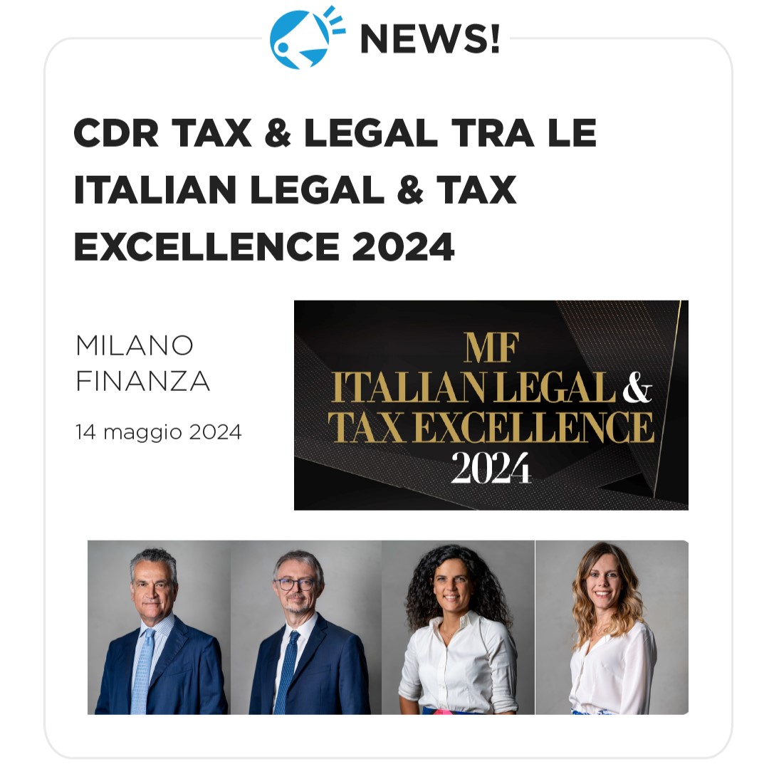 CDR Tax & Legal tra le Italian Legal & Tax Excellence 2024