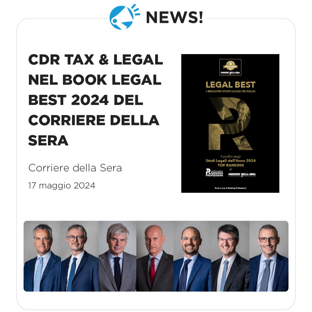 CDR Tax & Legal nel Book LEGAL BEST 2024 del Corriere della Sera