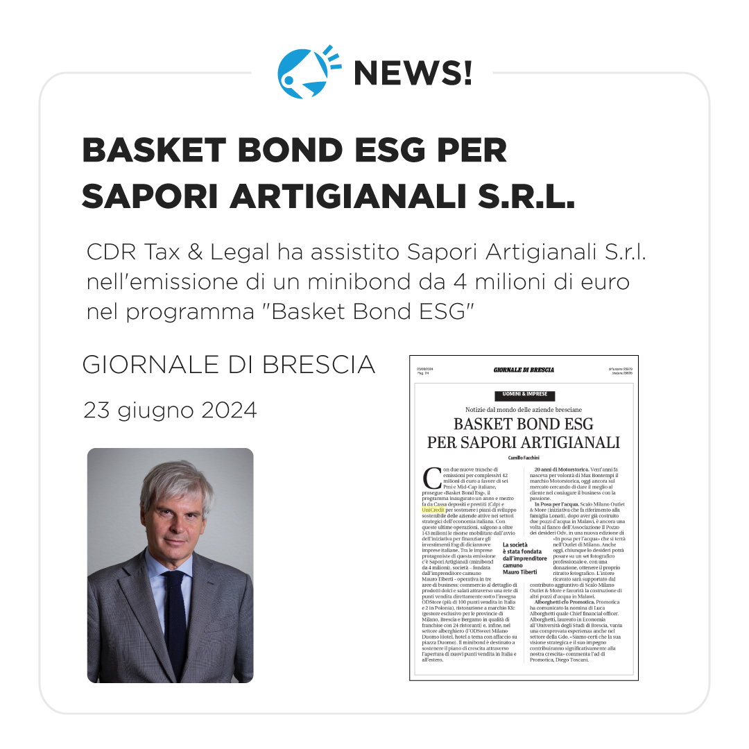 Basket bond ESG per Sapori Artigianali S.r.l.
