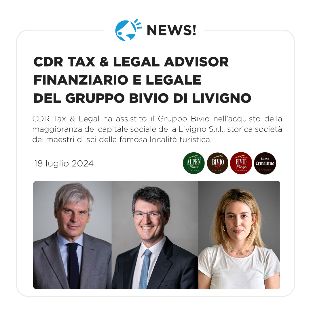 CDR Tax & Legal advisor finanziario e legale del Gruppo Bivio di Livigno